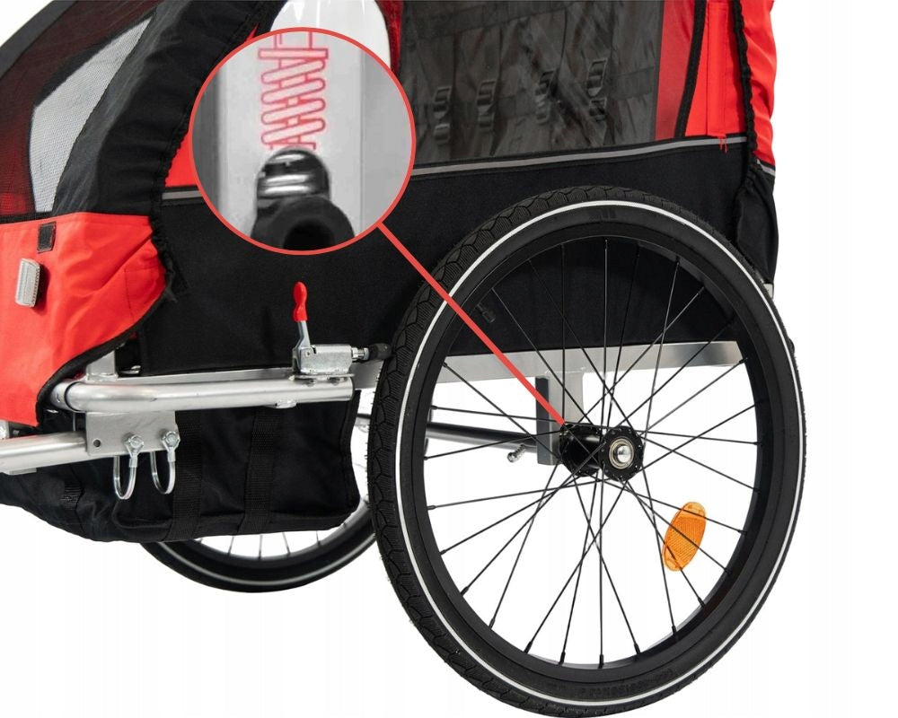 3in1 BICYCLE TRAILER for children folding SHOCK ABSORPTION WHEEL 360 RED For for kids