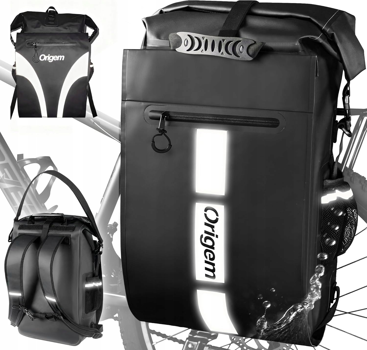 3in1 Bicycle Pouch Bag for Luggage Rack, Backpack, Bag 32 L Waterproof 9B5