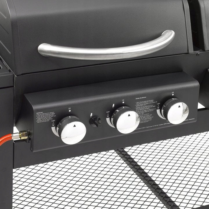 3in1 CARBON GAS GRILL EL FUEGO COMBIGRIL + CAST IRON SMOKER PLATE Manufacturer code COMBIGRIL