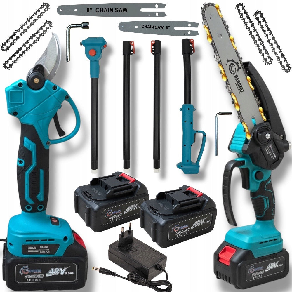 3in1 Cordless Kit: Saw + Pruner + 48VF Telescopic Boom