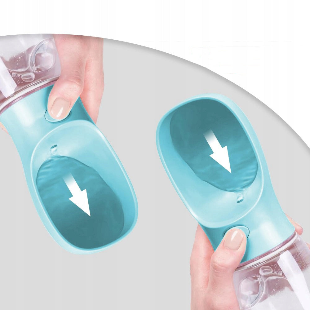 3in1 Dog Bottle Water Bottle Drinker Bowl for Water and Tourist Food 550ml Material made from a synthetic material
