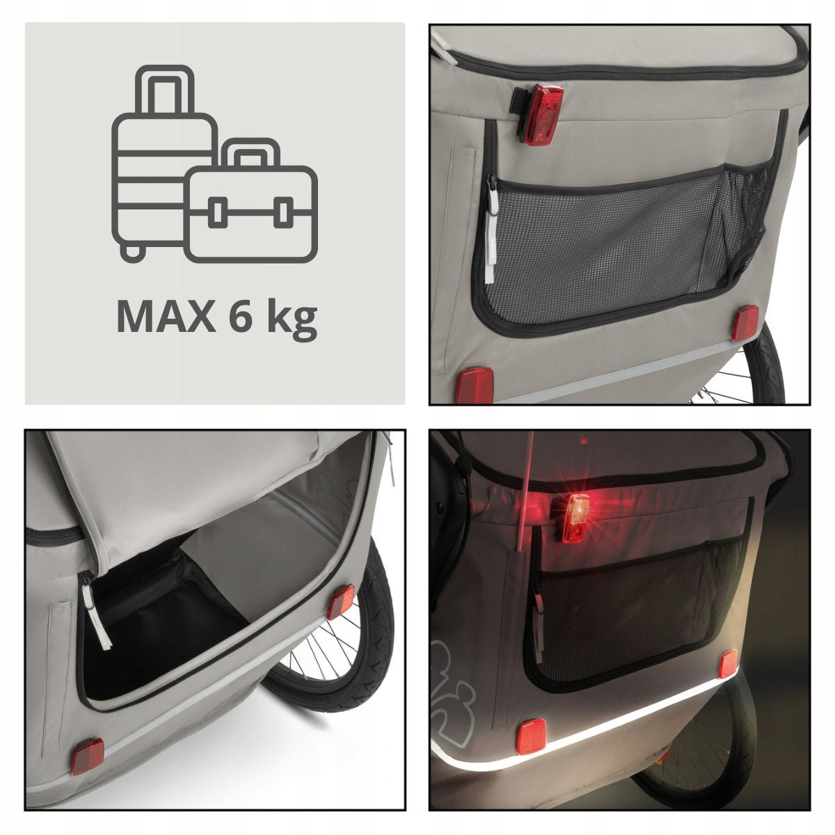 3in1 Double Bike Trailer Hauck Bike N Walk LED jogger lighting Model Bike N Walk Duo