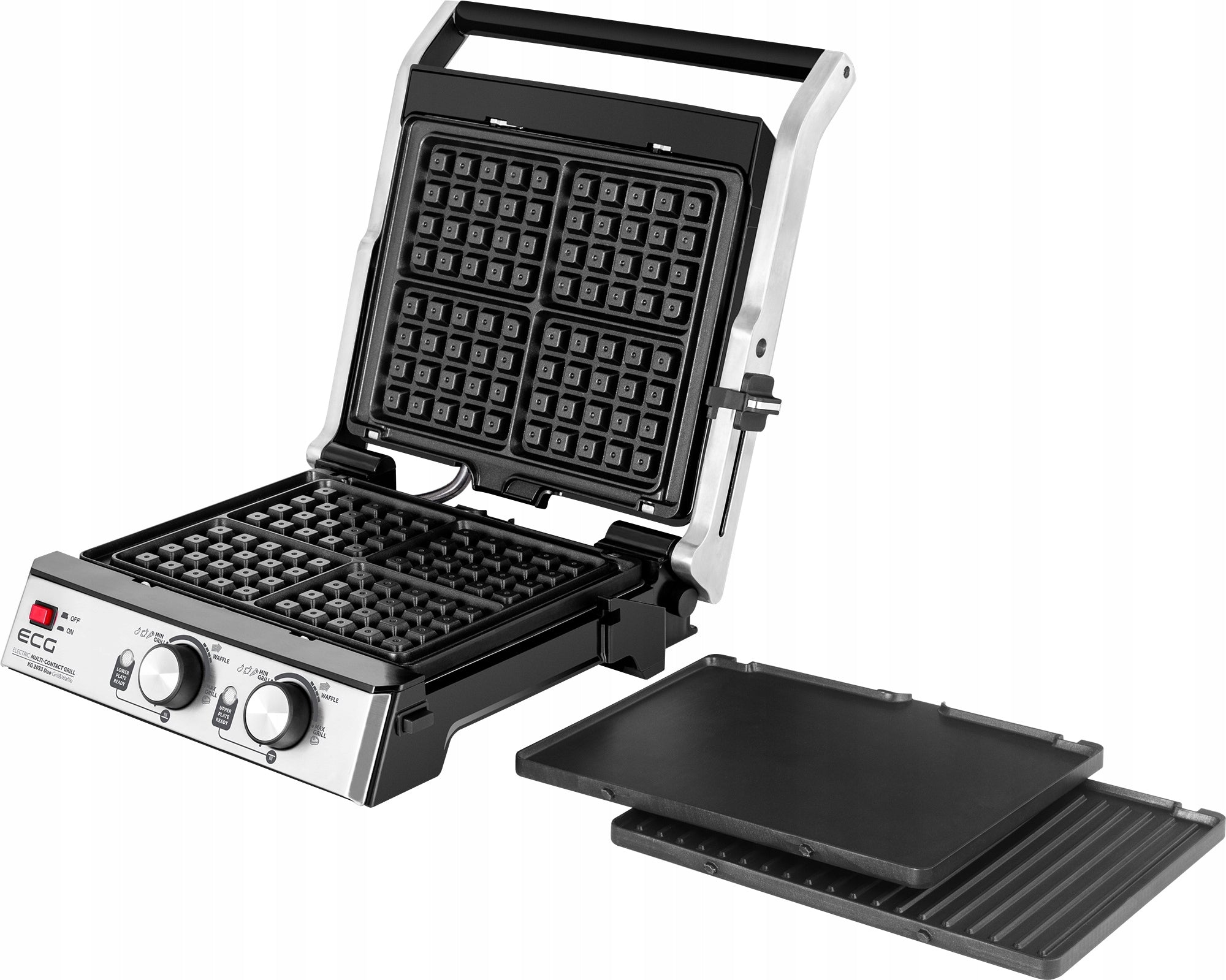 3in1 ELECTRIC GRILL ECG KG 2033 PANINI WAFFLE TOASTER BBQ SOLID 2000W