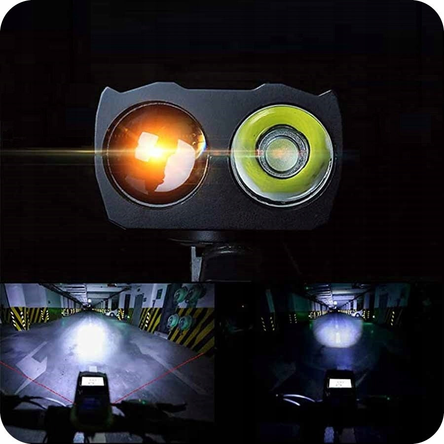 3in1 FRONT REAR BICYCLE LIGHT (+ COUNTER AND HORN) - BICYCLE LIGHTS Packaging status original
