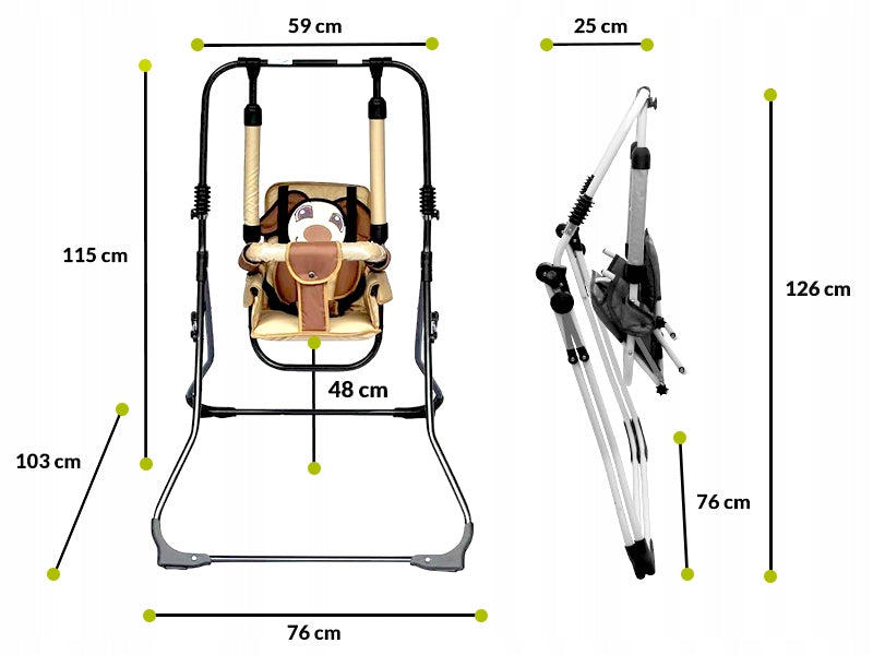3in1 Freestanding Folding Swing for Baby+Chair+ Rocker Tray Brand Skyline