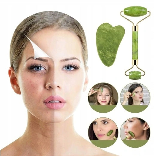 3in1 GUA SHA STONE Face Massager with Jade Massage Kit Brand no brand