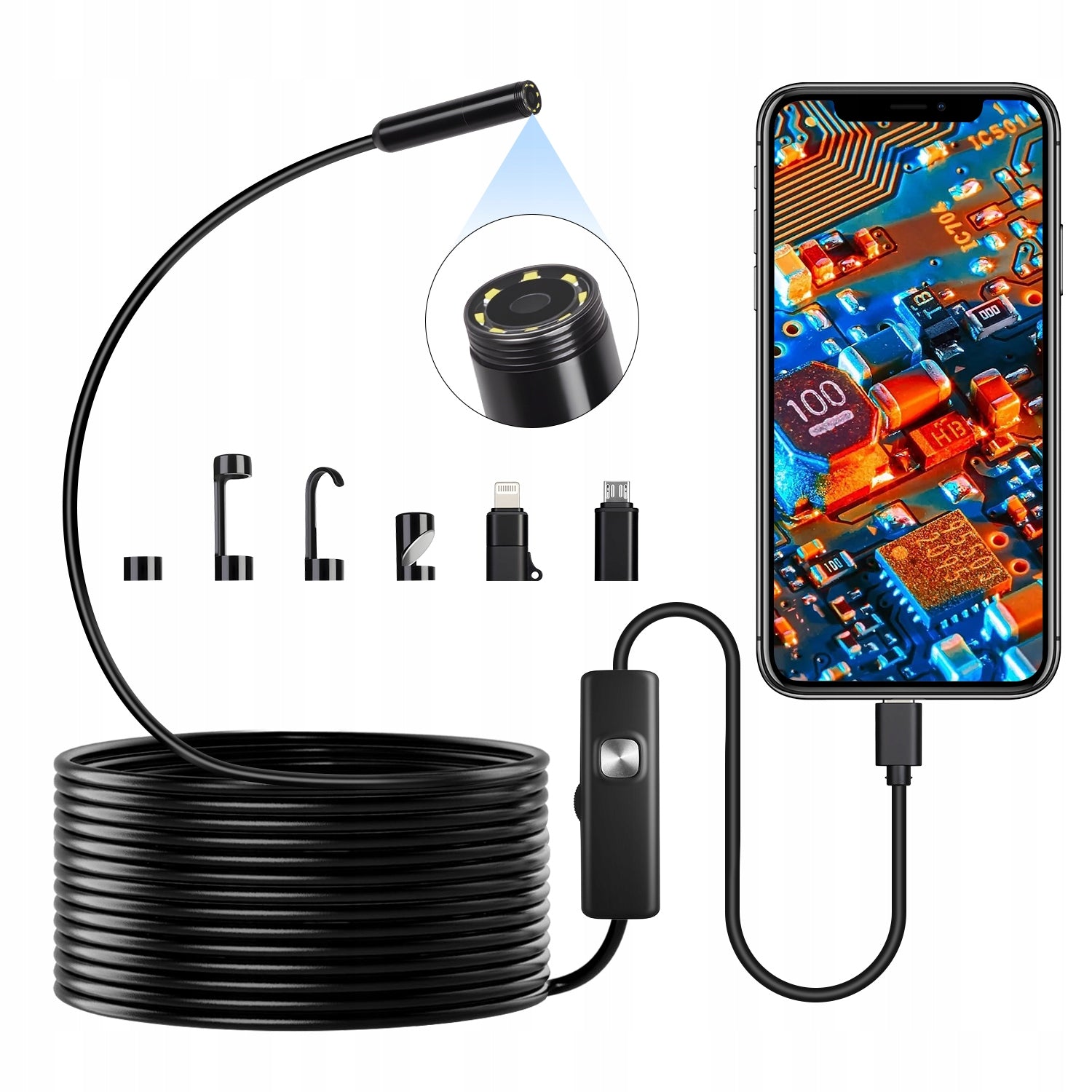 3in1 INSPECTION CAMERA for IPHONE ANDROID ENDOSCOPIC HD QUALITY 3M