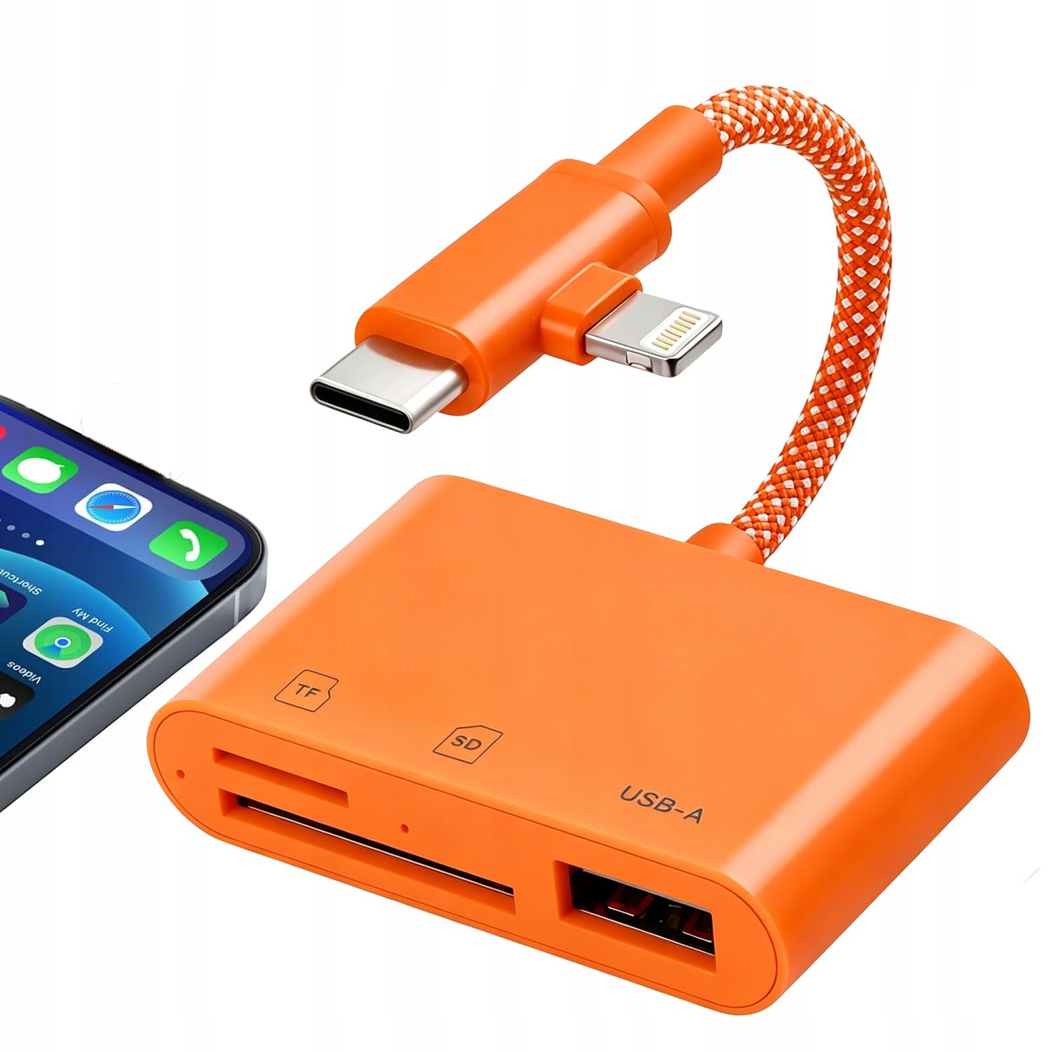 3in1 Lightning + USB-C, SD/TF/USB OTG Card Reader for iPhone/Android/PC