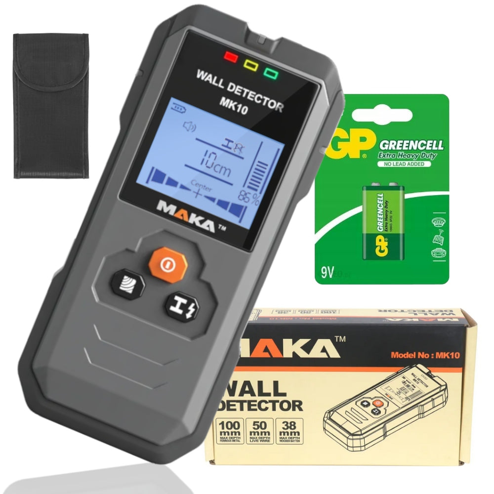 3in1 METAL WIRE DETECTOR WOOD CABLE PROFILES + GP BATTERY Packaging status original