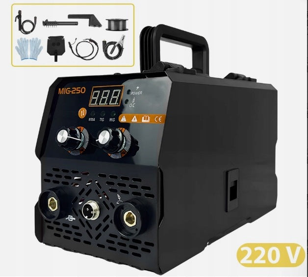 3in1 MIG TIG MMA 200A LED Gas/Gazless Inverter Welding Machine with EU Plug