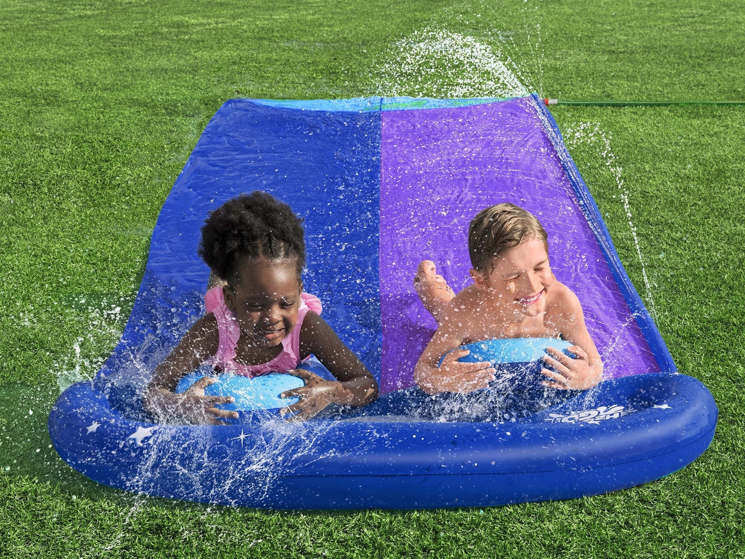 3in1 Water Slide Double Slide 488cm With Water Fountain +2 Inflatable Boards Manufacturer code #52642