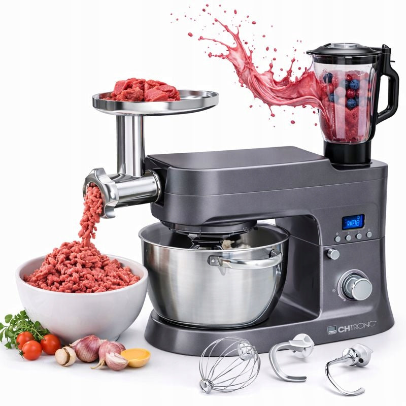 3in1 large FOOD PROCESSOR + MEAT GRINDER + blender mixer 1500W inox