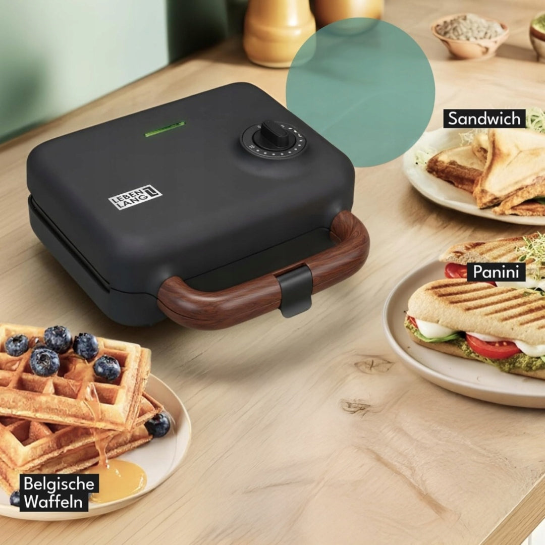 3in1 sandwich maker LEBENLANG electric toaster 750W panini waffle iron Power rating 750 W