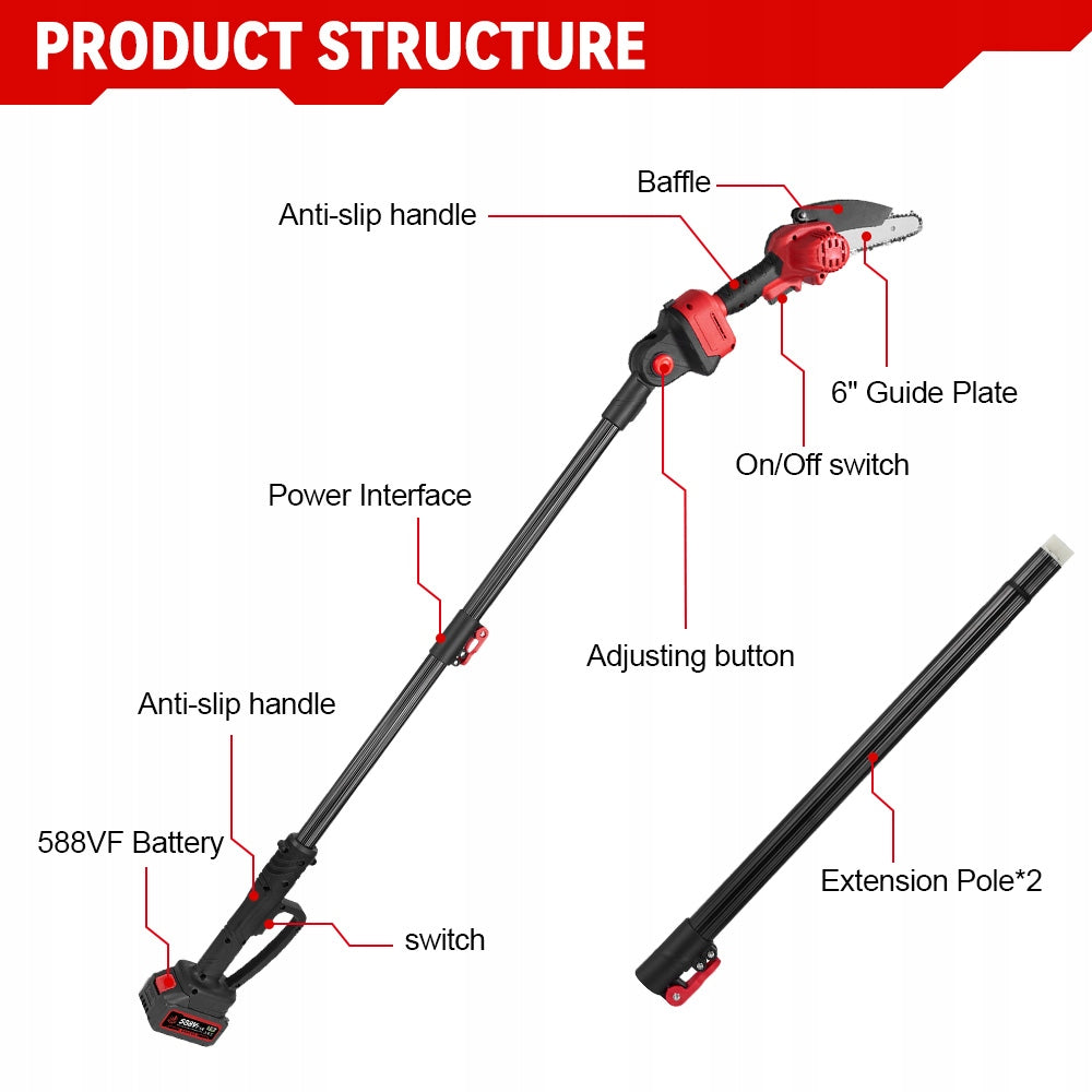 3in1Telescoping Pole Chainsaw High Scalable Electric Scissors Garden Tool EAN (GTIN) 725654857786
