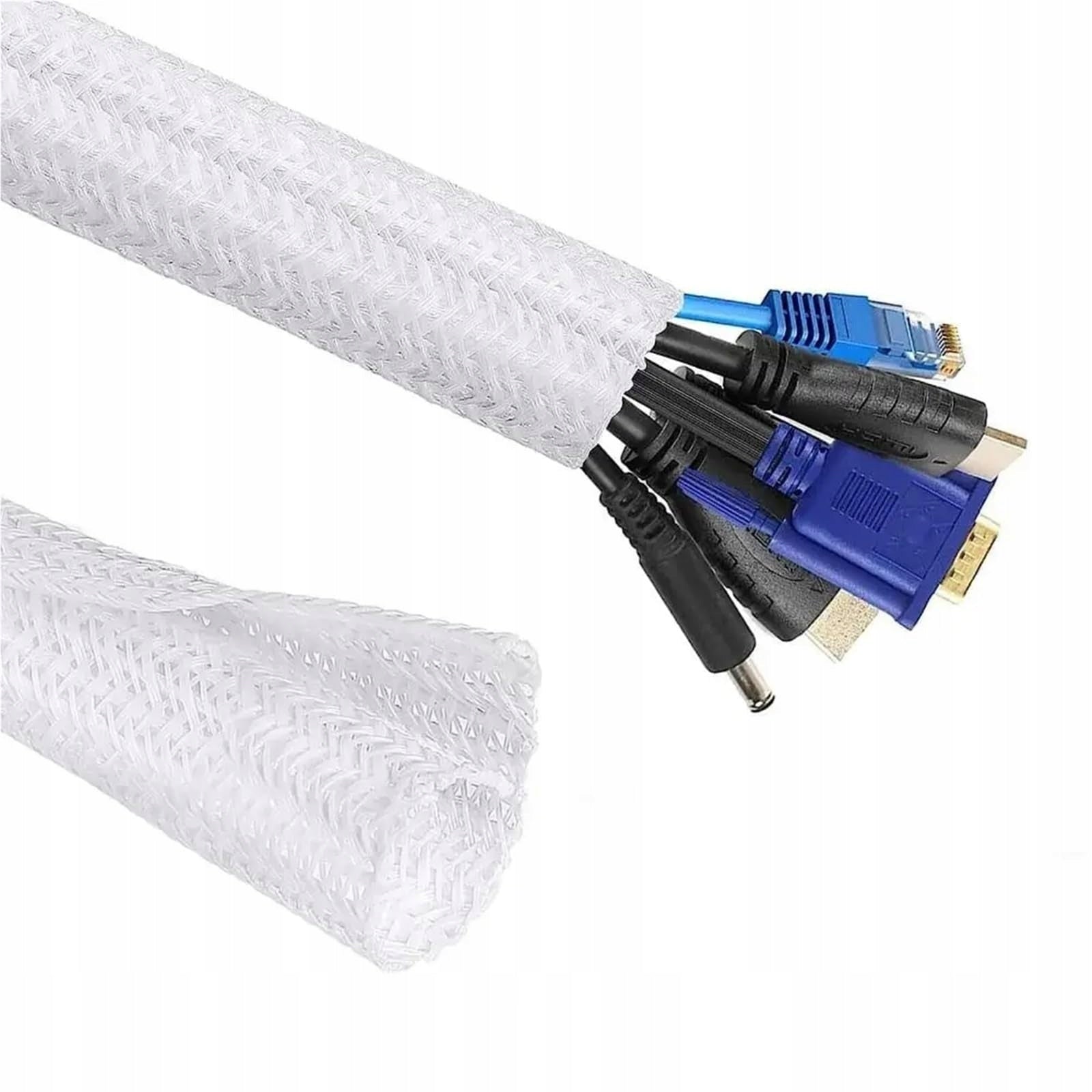 3m x 13mm White Cable Sleeve, Wire Protector & Organizer, Cable Wrap Brand no brand