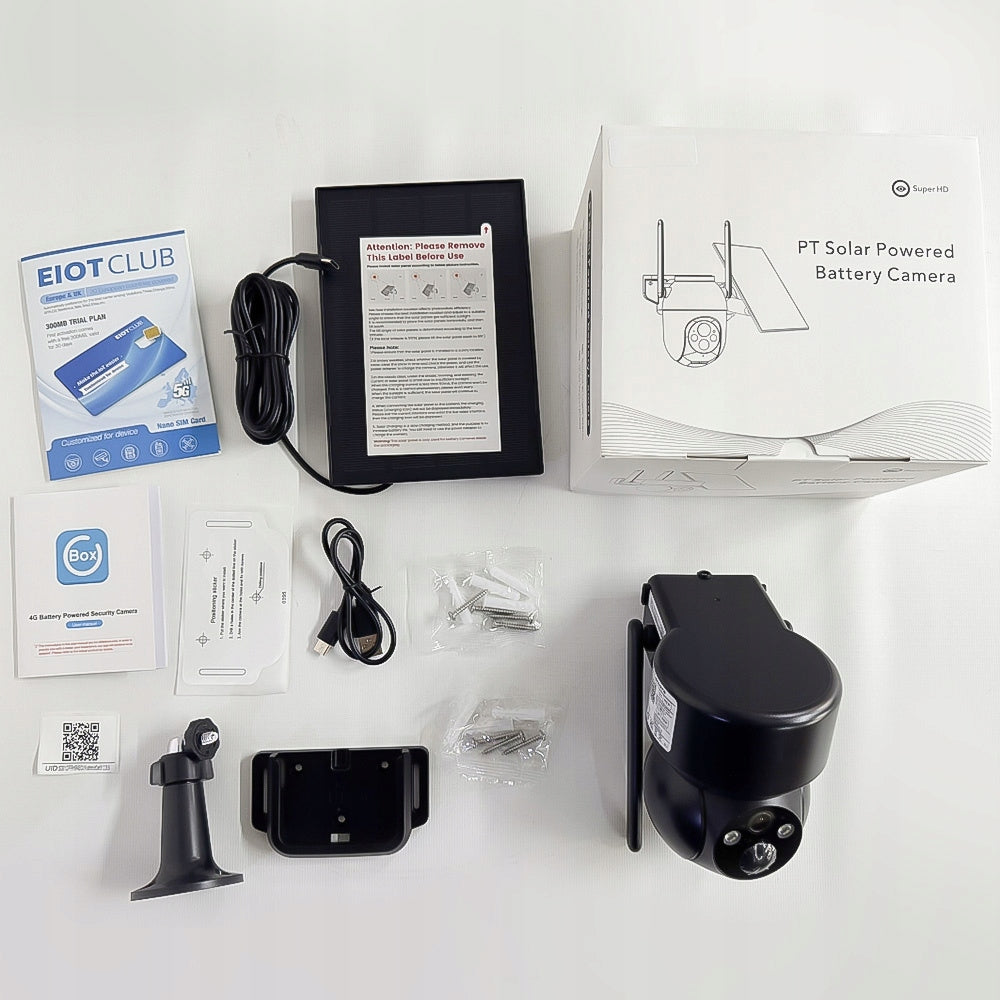 3pcs 3MPX OUTDOOR IP SOLAR CAMERA FOR SIM CARD 4G LTE ROTATING PTZ Packaging status original