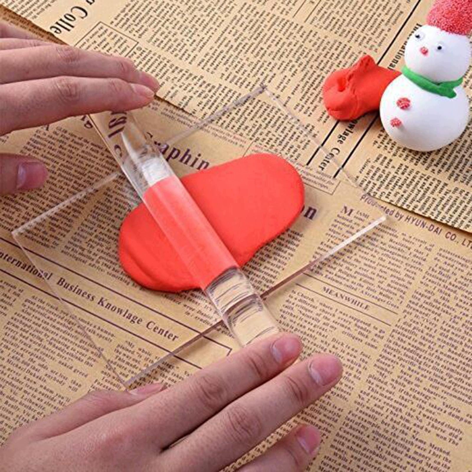3pcs Acrylic Clay Roller Set Clay Shaper Ceramic Modelling Clay Cutter DIY Brand no brand
