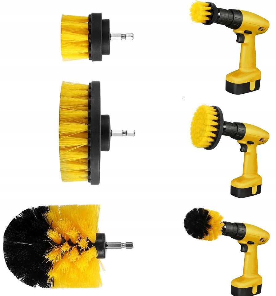 3pcs BRUSH NYLON BRUSHES FOR DRILL FOR CLEANING RUG RIMS Brand Reto