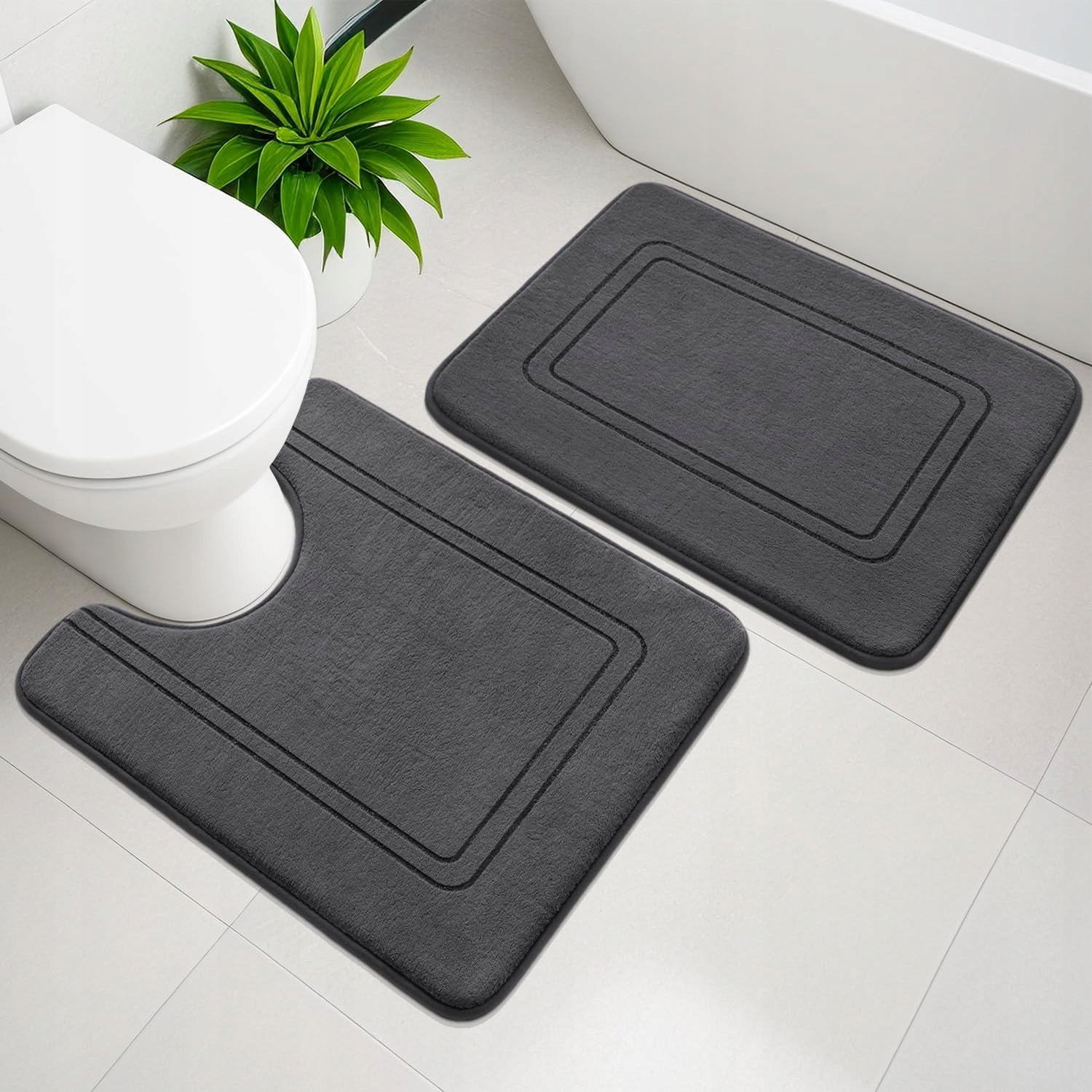 3pcs Bathroom Rugs SET NON-SLIP Mega Soft Thickness Brand no brand