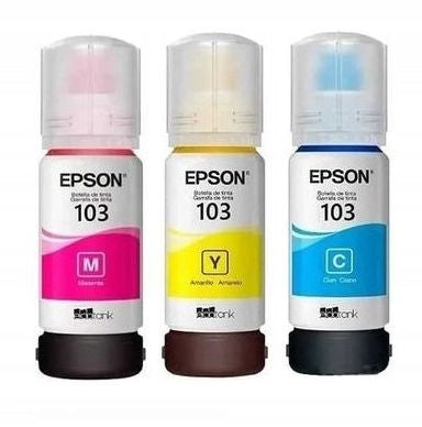 3pcs Original inks color 103 Epson L3156 ET Original inks Set Manufacturer code 604318882