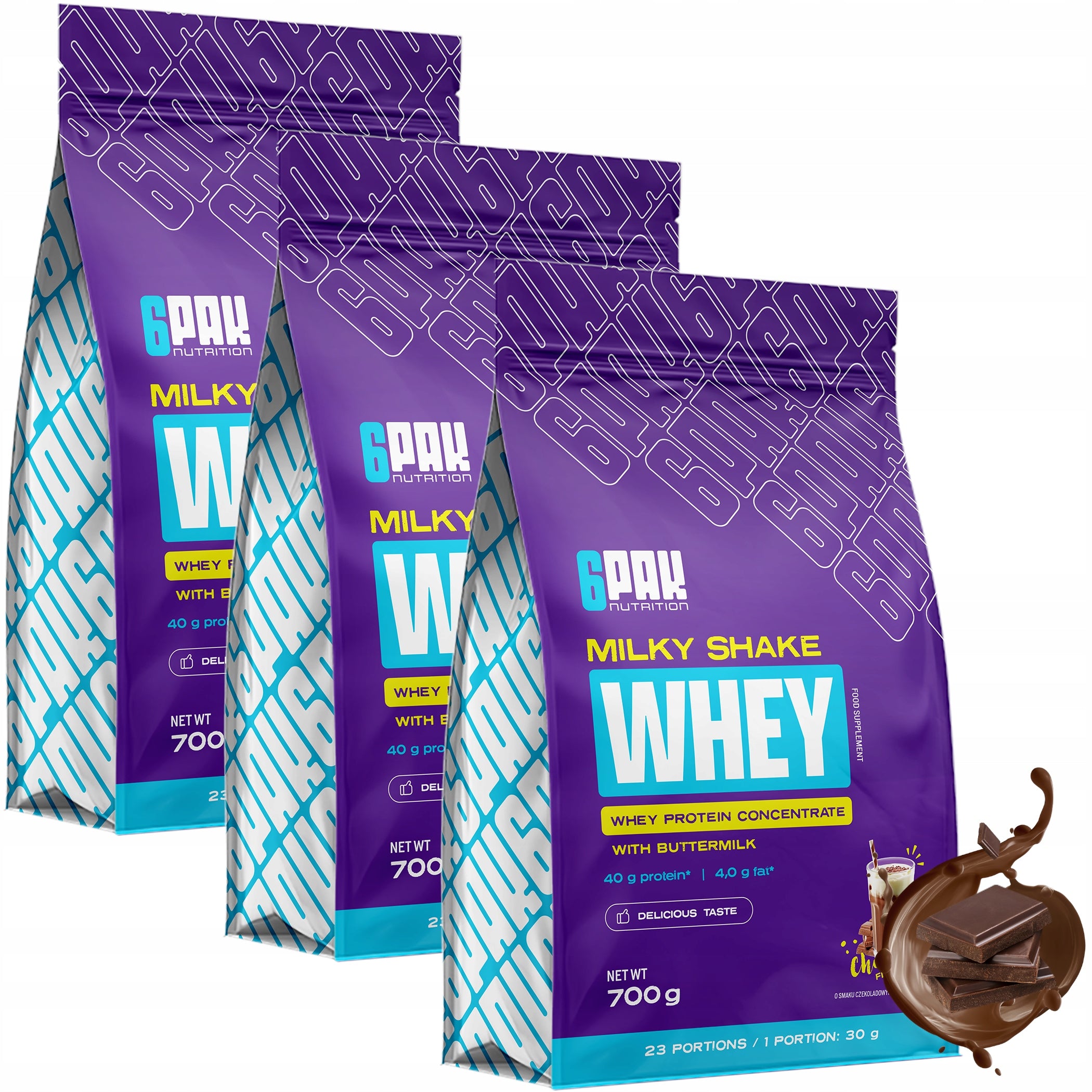3x 6PACK MILKY SHAKE WHEY 700G PROTEIN SUPPLEMENT
