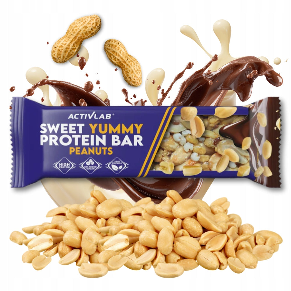 3x Activlab SWEET YUMMY Protein Bar 40g PEANUTS Packaging status original