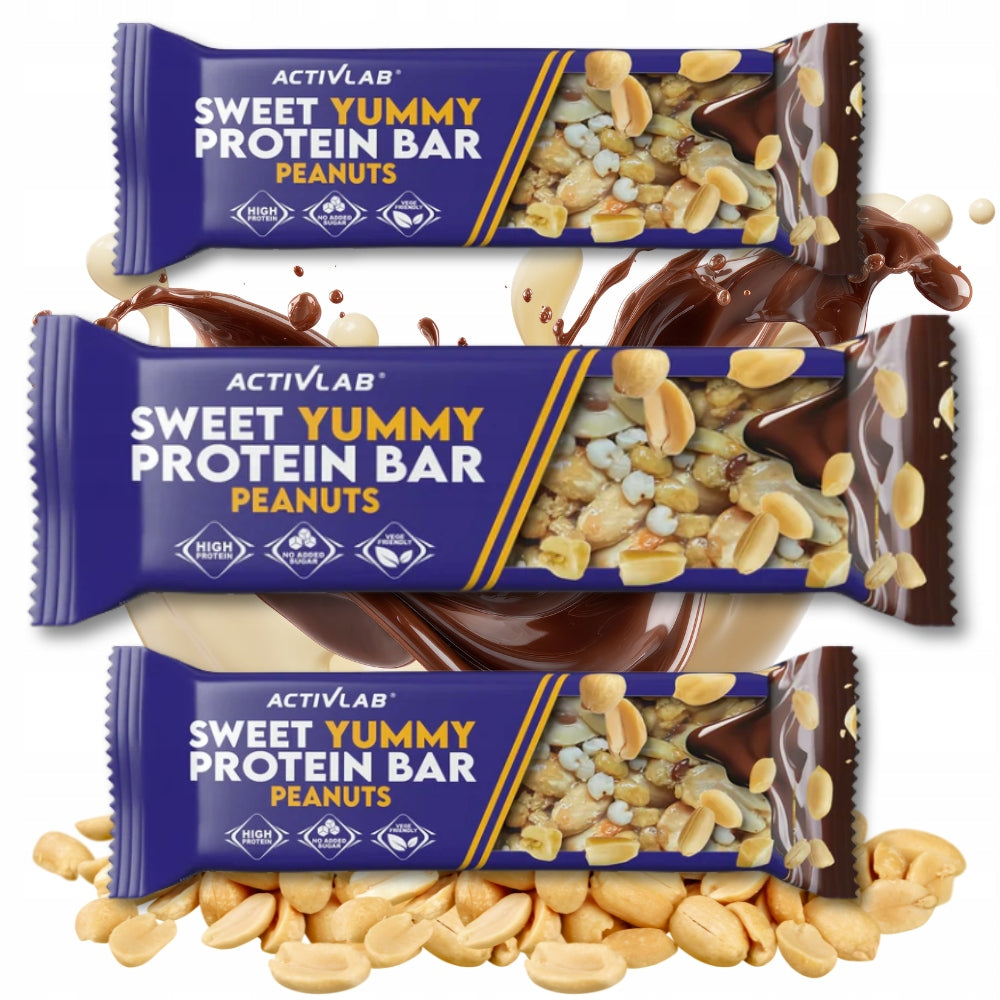 3x Activlab SWEET YUMMY Protein Bar 40g PEANUTS