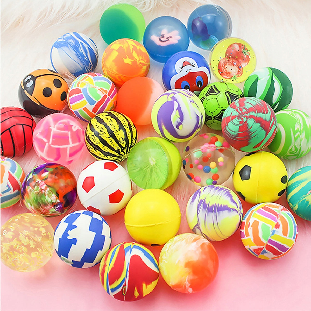 3x BALL RUBBER BALL JUMPING ANTI-STRESS MIX COLORS 45mm Brand Perfect
