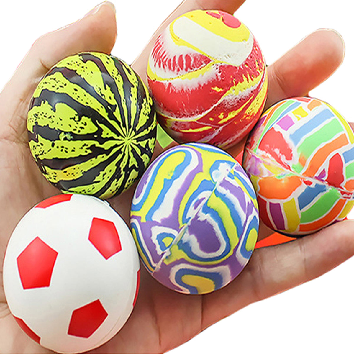 3x BALL RUBBER BALL JUMPING ANTI-STRESS MIX COLORS 45mm Packaging status original
