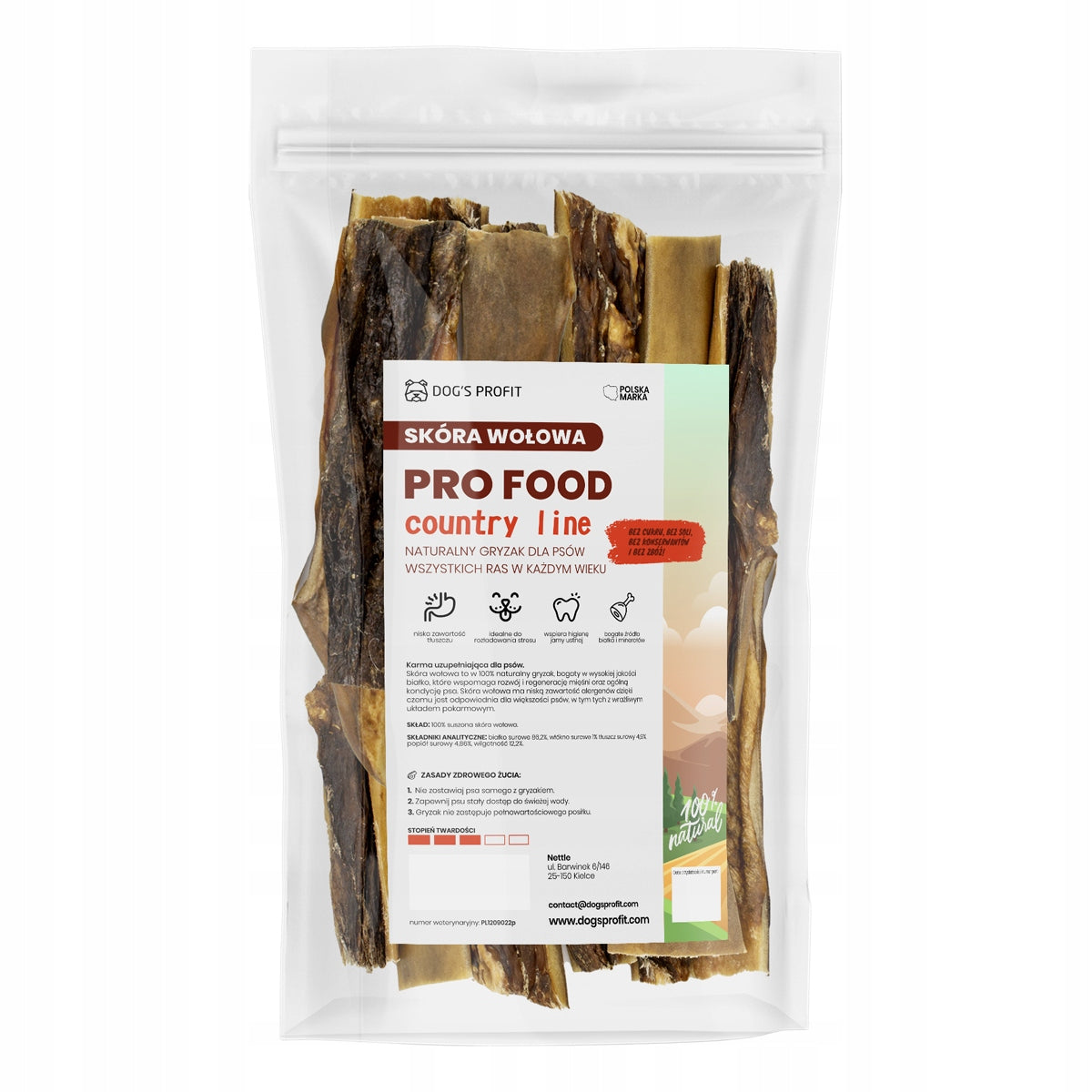 3x BEEF LEATHER FOR DOG 100G NATURAL TEETHER DOGS PROFIT Packaging status original