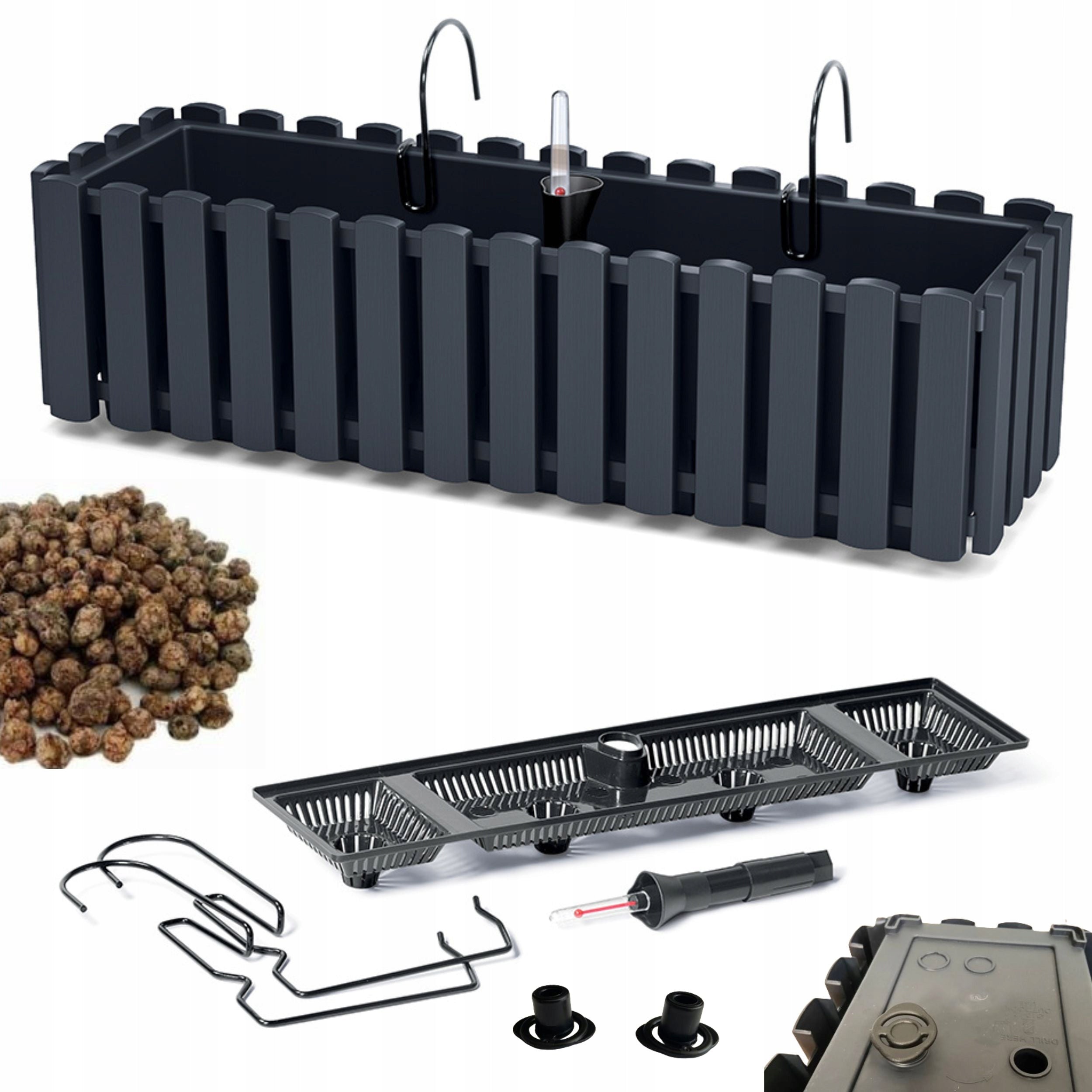 3x Balustrade box DDEF600W Balcony flowerpot + expanded clay 3l Packaging status original