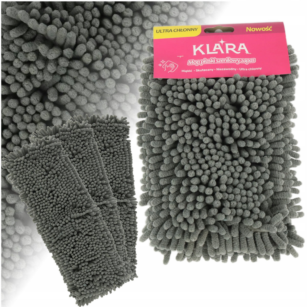 3x CHENILLE CARTRIDGE FOR FLAT MOP ABSORBENT STOCK EFFECTIVE RELIABLE