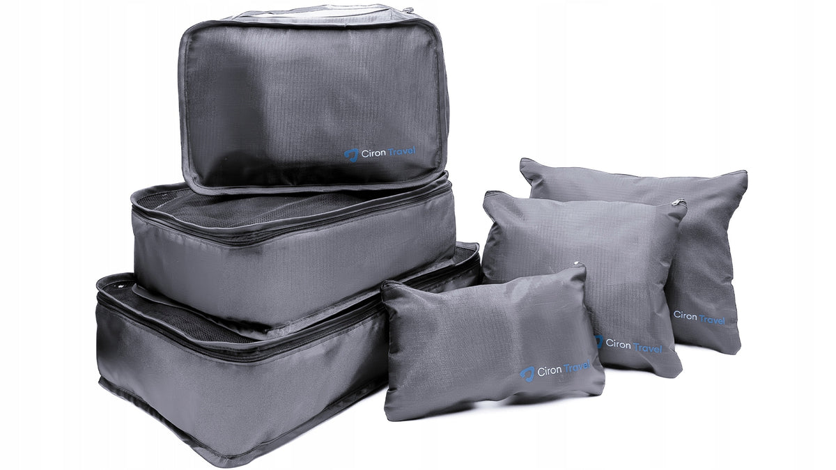 3x CIRON TRAVEL SET OF TRAVEL ORGANIZERS backpack suitcase 6 el. Grey Packaging status original