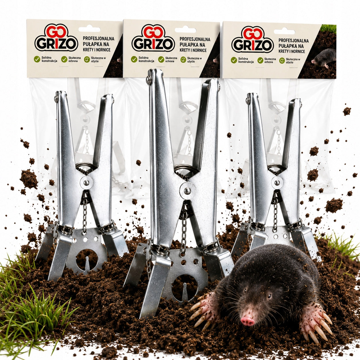 3x CRETE TRAP VOLES UNIVERSAL PROSESSIONAL STRONG PAW CRETE TRAP