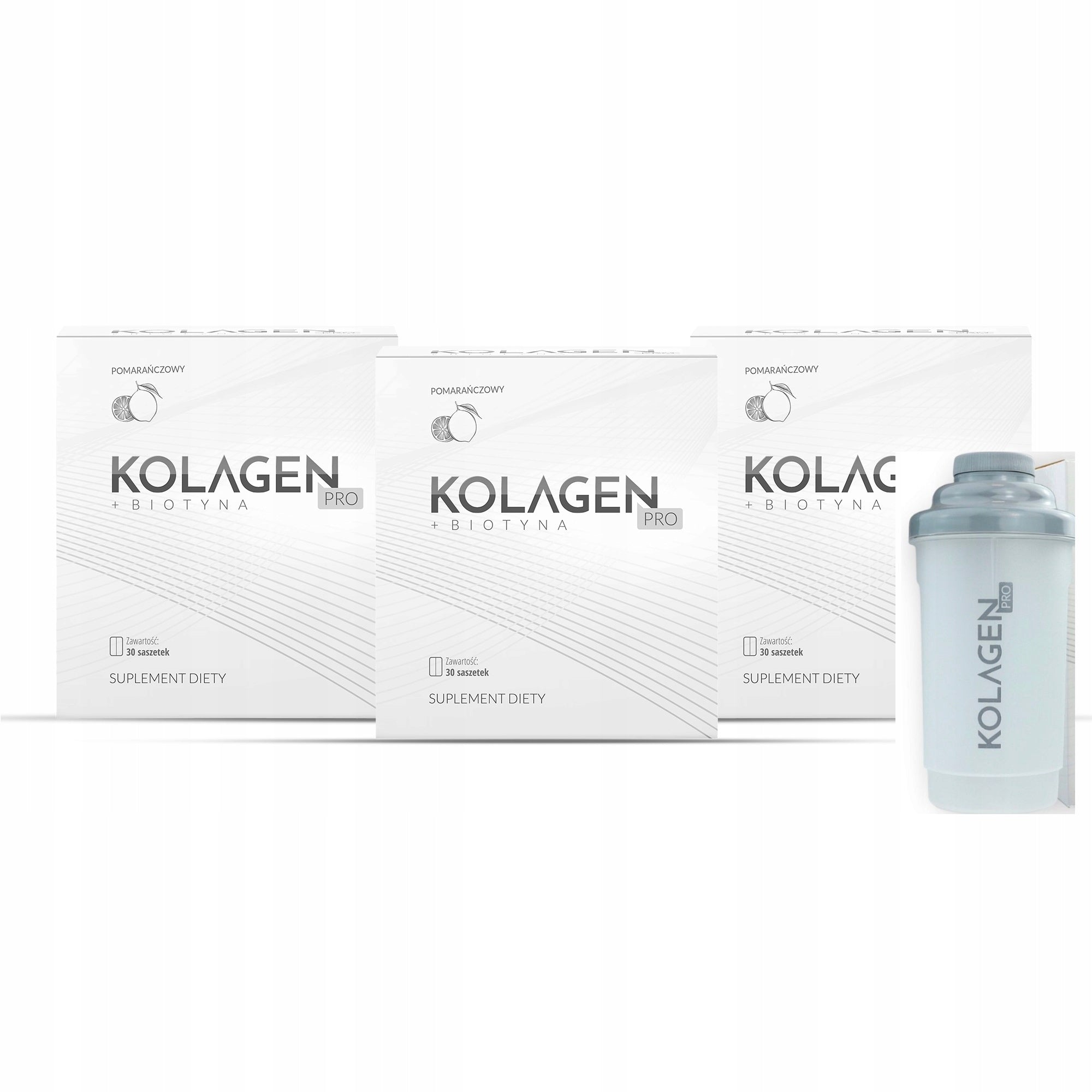 3x Collagen Pro sachets 30 pcs. + shake orange flavor