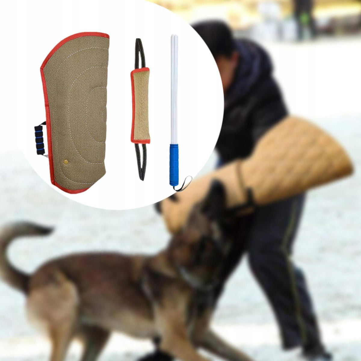 3x Dog Bite Sleeve Chewing Toy Training Equipment Dog Training Stick Red