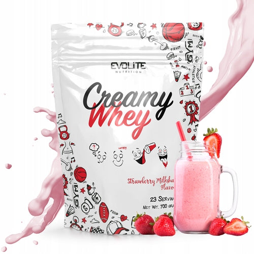 3x Evolite Creamy Whey 700g Creamy Protein WPC Strawberry Protein Conditioner