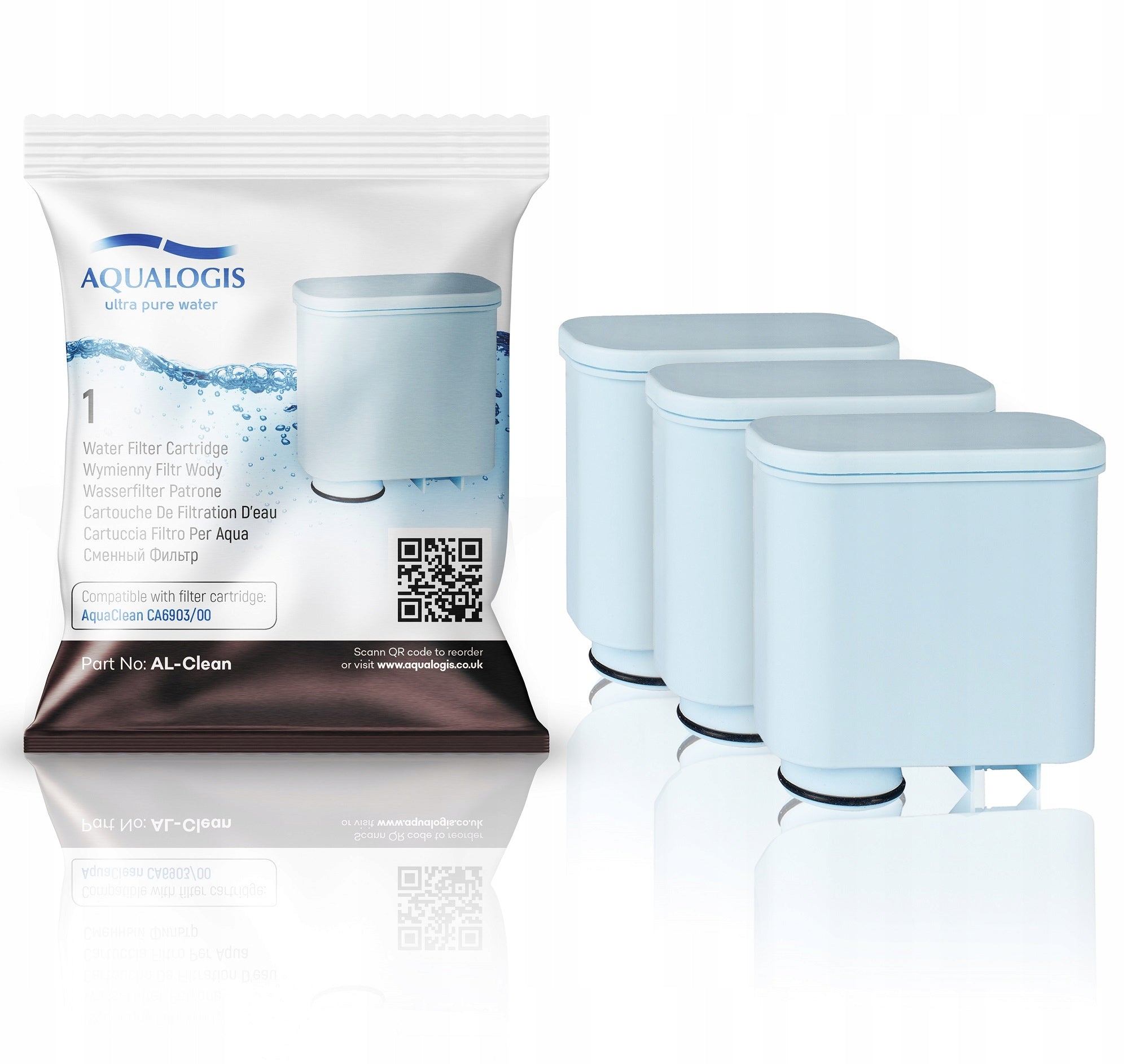 3x Filter For Saeco AL-Clean Machine + Descaler 1L + Tablets + Brush Packaging status original