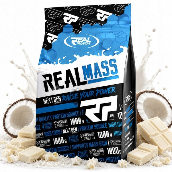 3x GAINER PER MASS protein coal WHITE CHEQUE COCONUT REAL PHARM Real Mass 1000g Manufacturer code 5902444700292