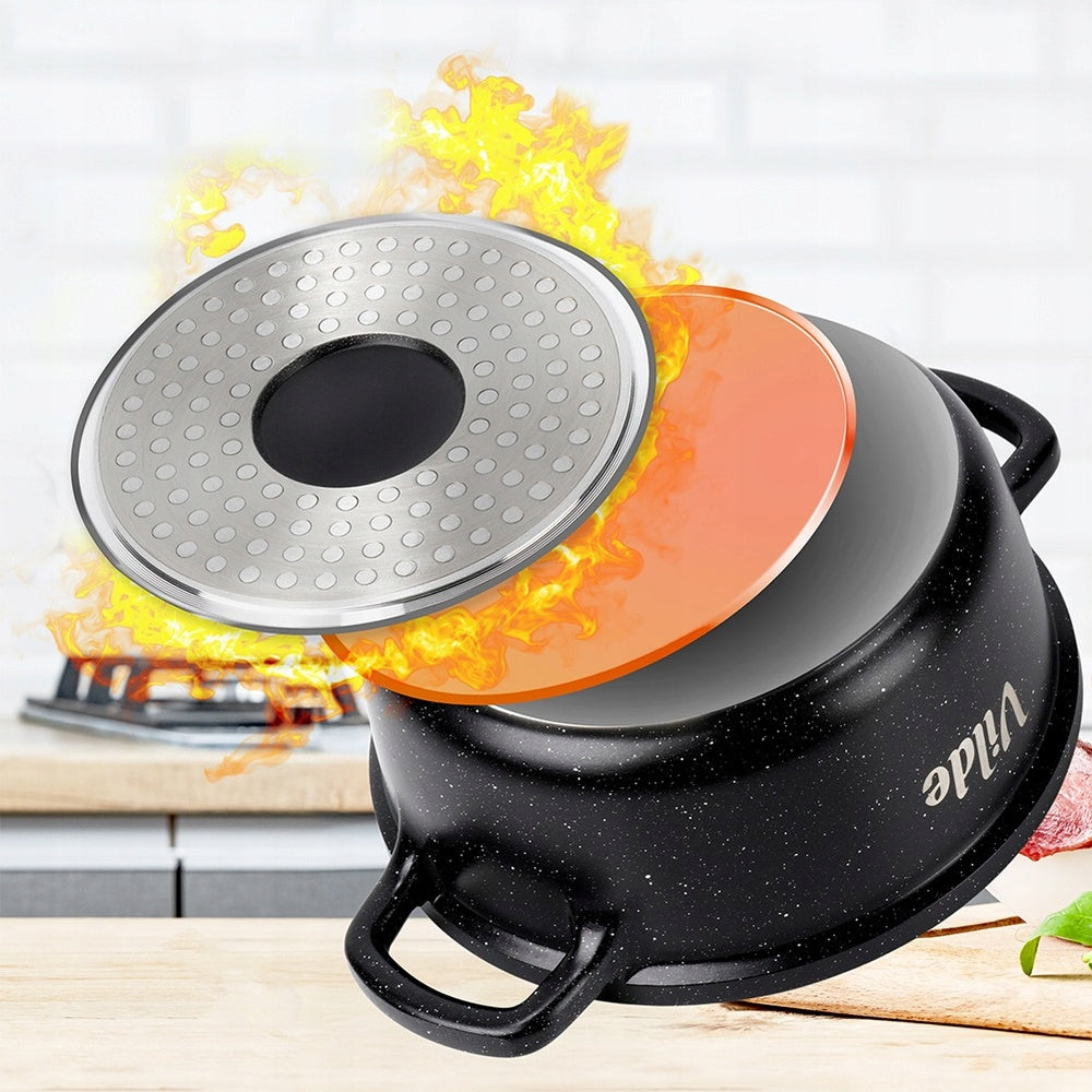 3x GRANITe pots set of gas pots induction VILDE 16 + 20 + 24 cm Number of items in the set 3