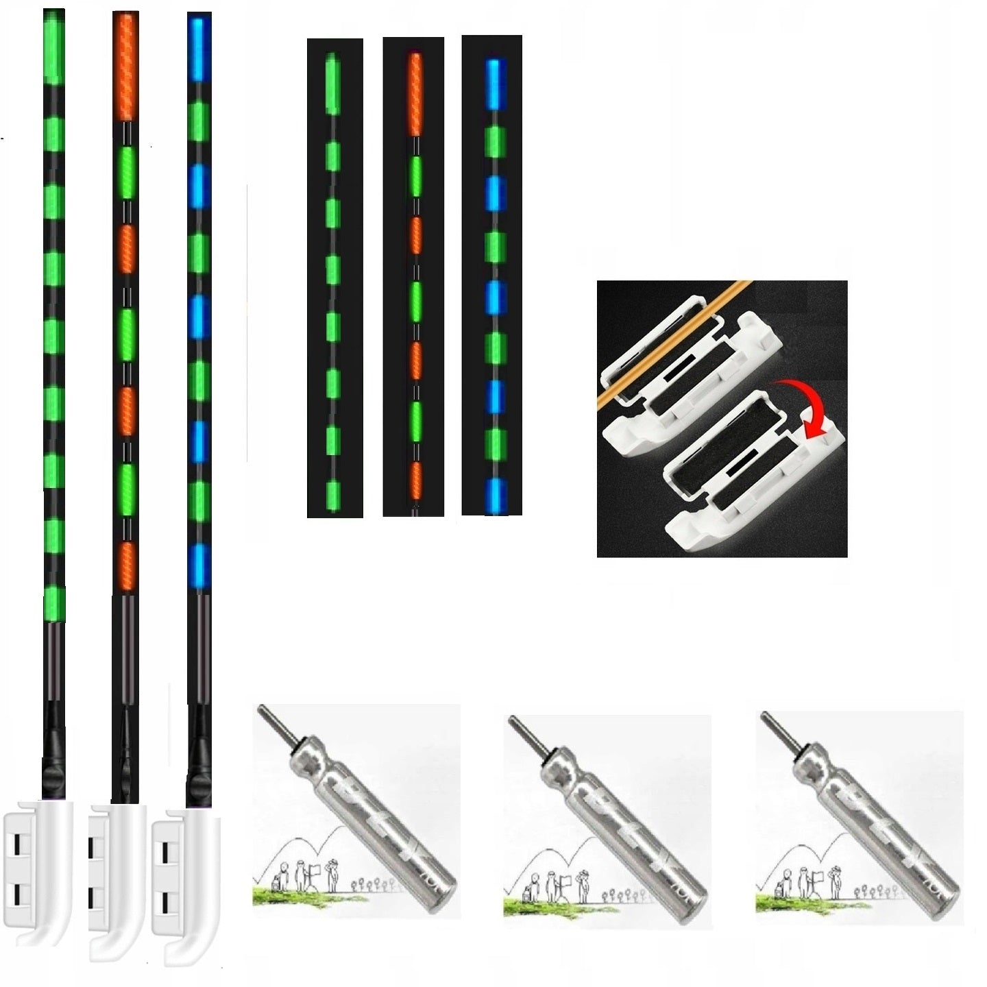 3x Glowing Feeder Beacon - Vibrating Peak + 3 Batteries
