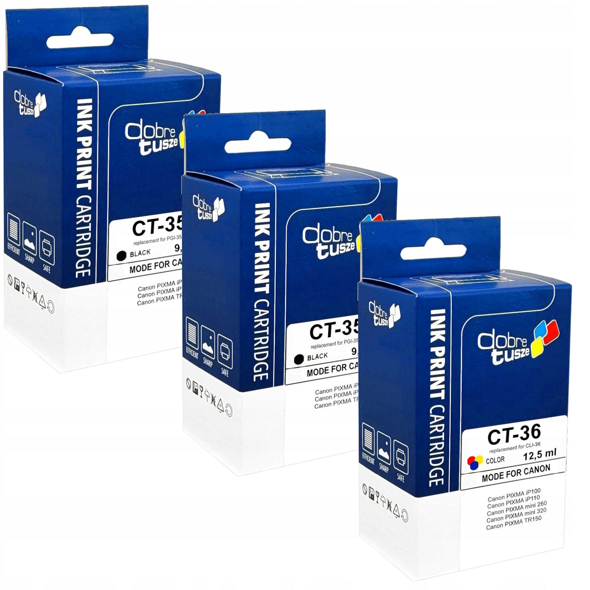3x INK FOR CANON PIXMA Ip100 iP110 TR150 PRINTER + CHIP PGI-35 CLI-36