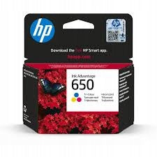 3x Ink HP 650 Colour CZ102AE Manufacturer HP