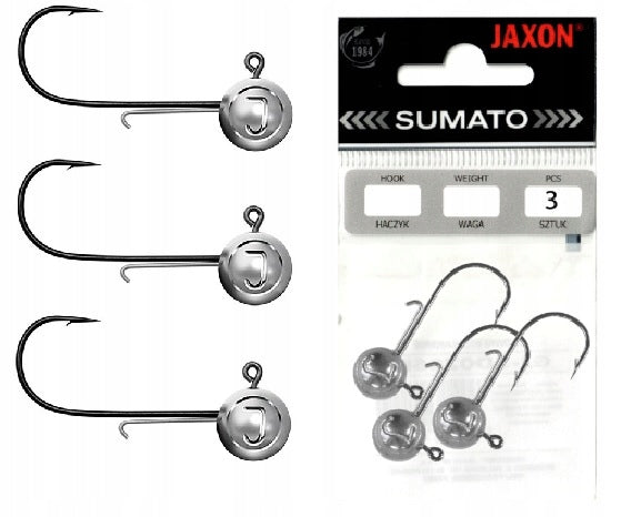 3x JIG HEADS WITH HOOK JAXON SLIM 4/0 5 grams