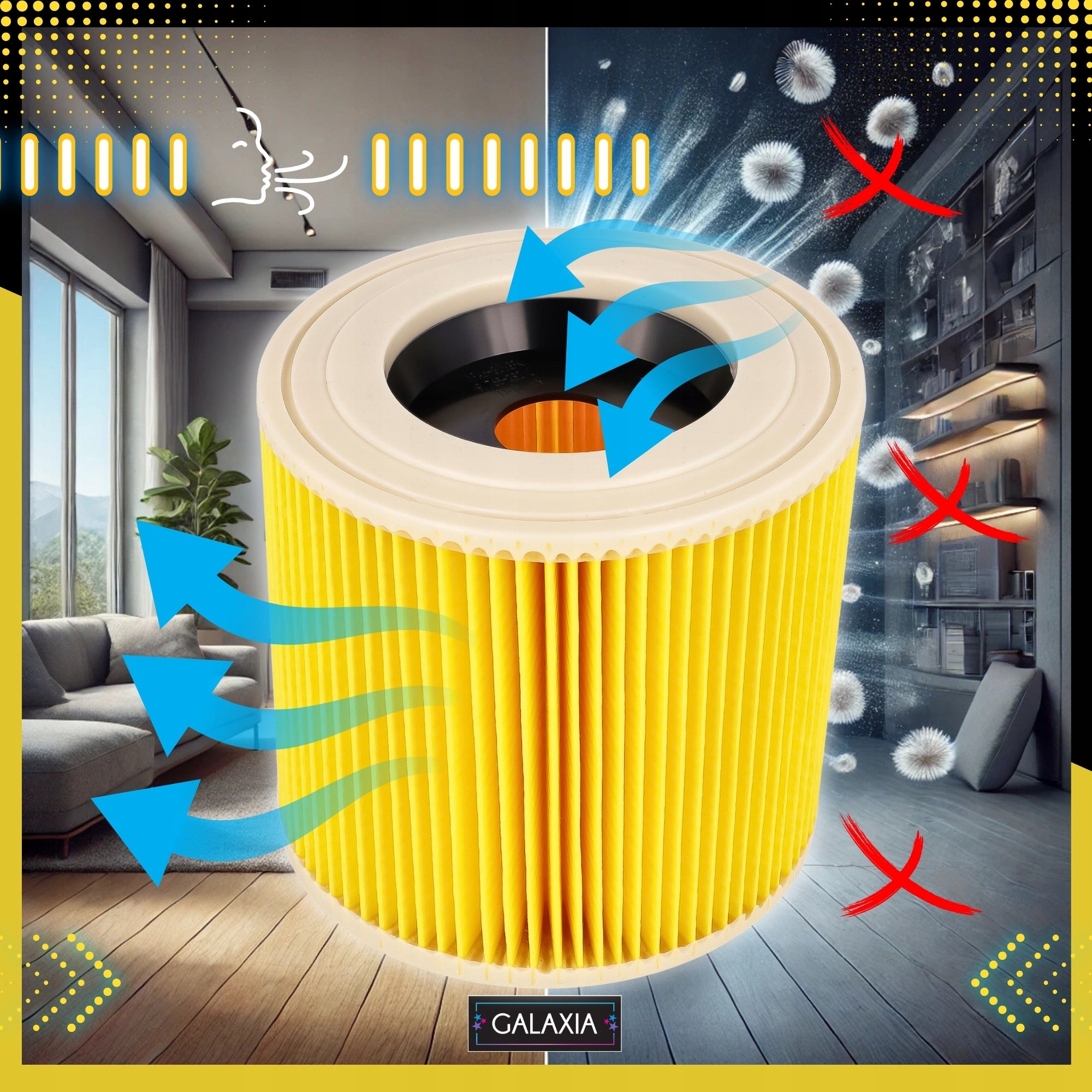 3x KARCHER WD3 VACUUM CLEANER FILTER Filters 3 PCS WD 3 MV3 WD2 SE4001 KWD3 Manufacturer GALAXIA
