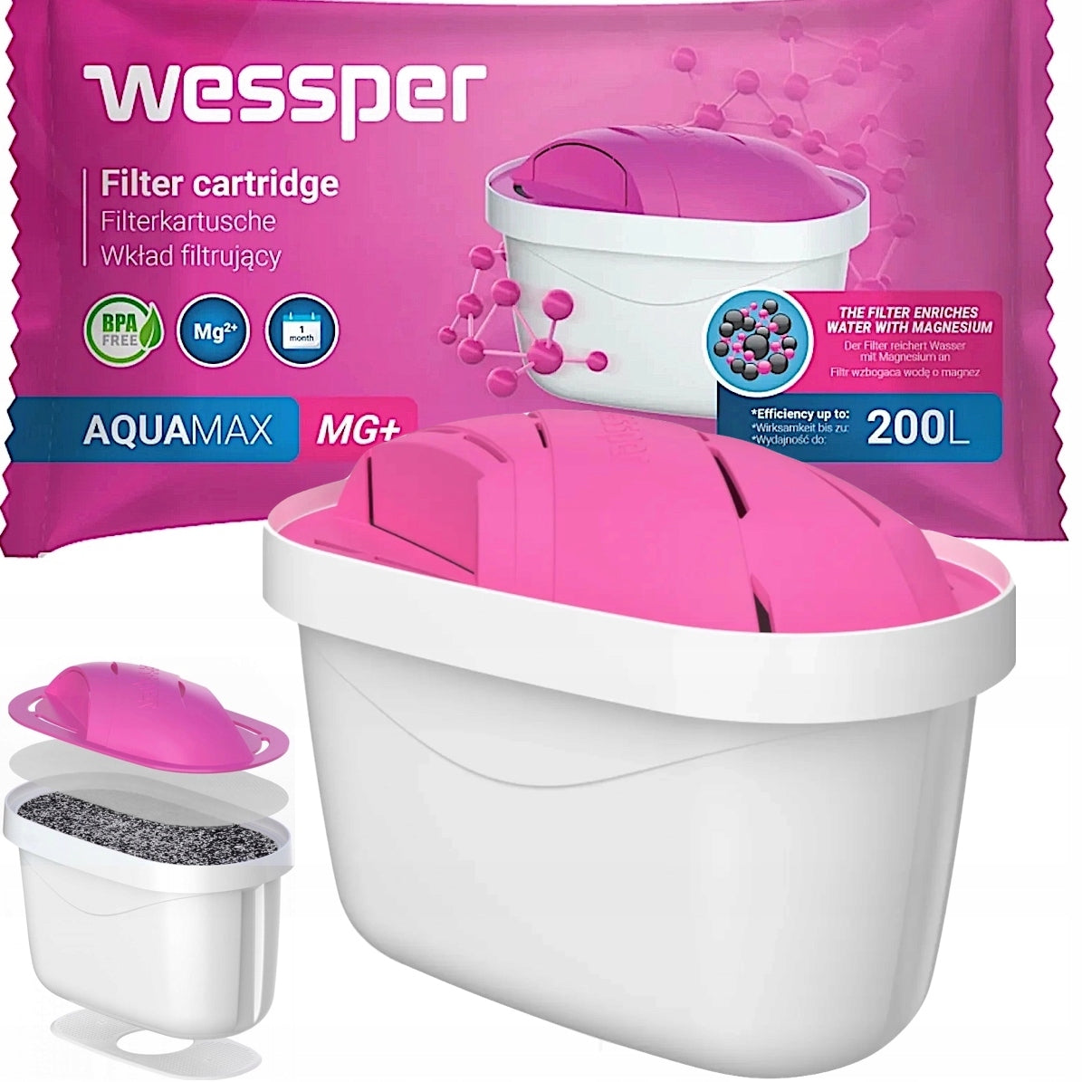 3x MAGNESIUM AQUAMAX MG+ FILTER with magnesium +3x WATER CARTRIDGE for BRITA DAFI JUG Packaging status original