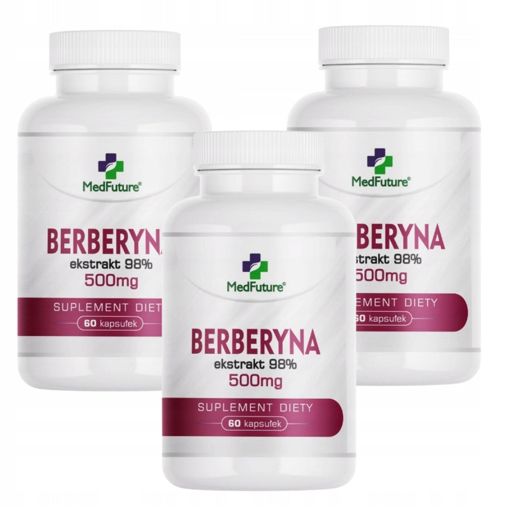 3x MEDFUTURE BERBERINE EXTRACT 98% 500 MG 60 KAPS URINARY TRACT CIRCULATION