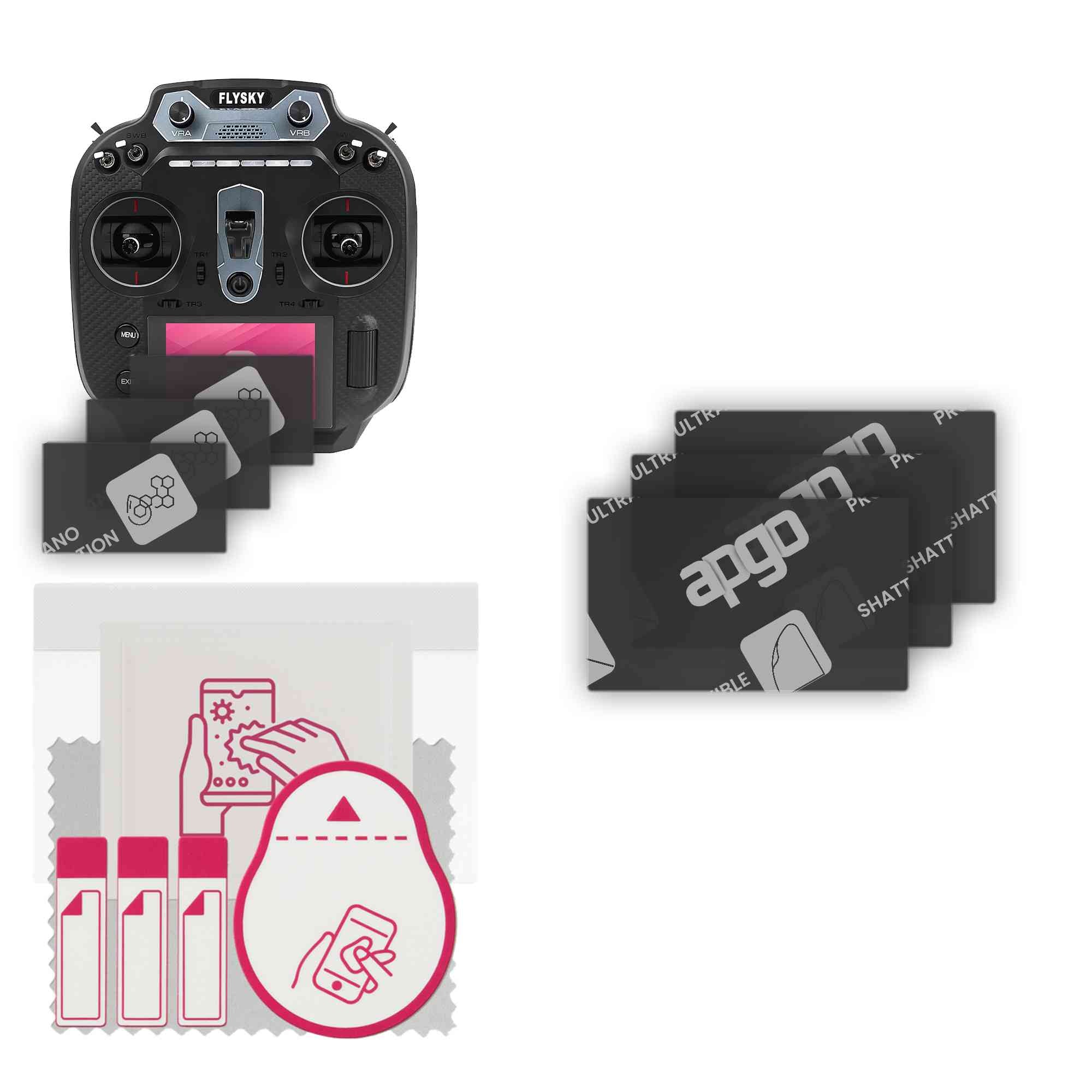 3x Matte Hybrid Glass for FlySky FS-ST16, Tempered Replacement