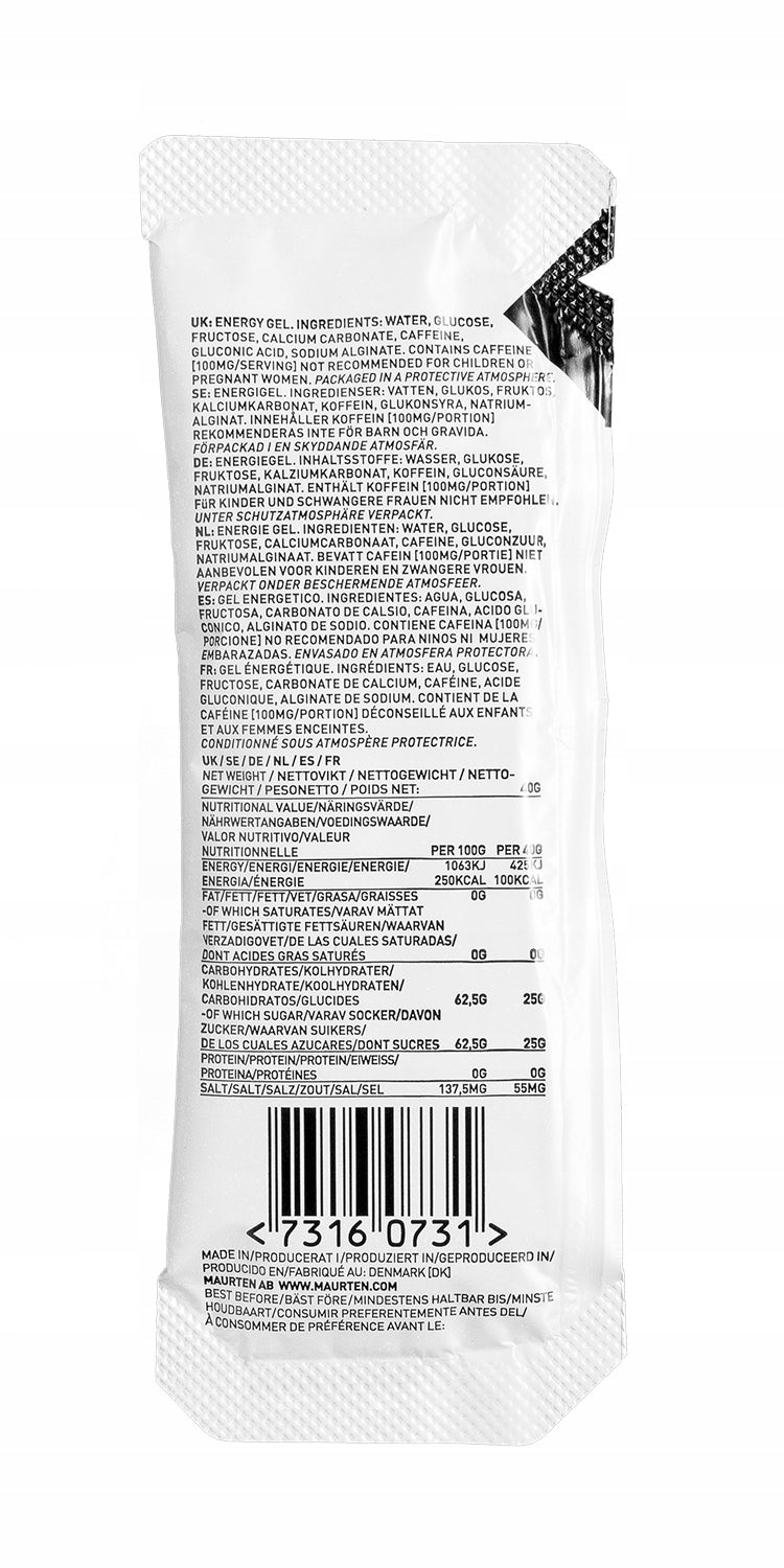 3x Maurten energy gel 100 with caffeine Caf100 hydrogel 40g Brand Maurten