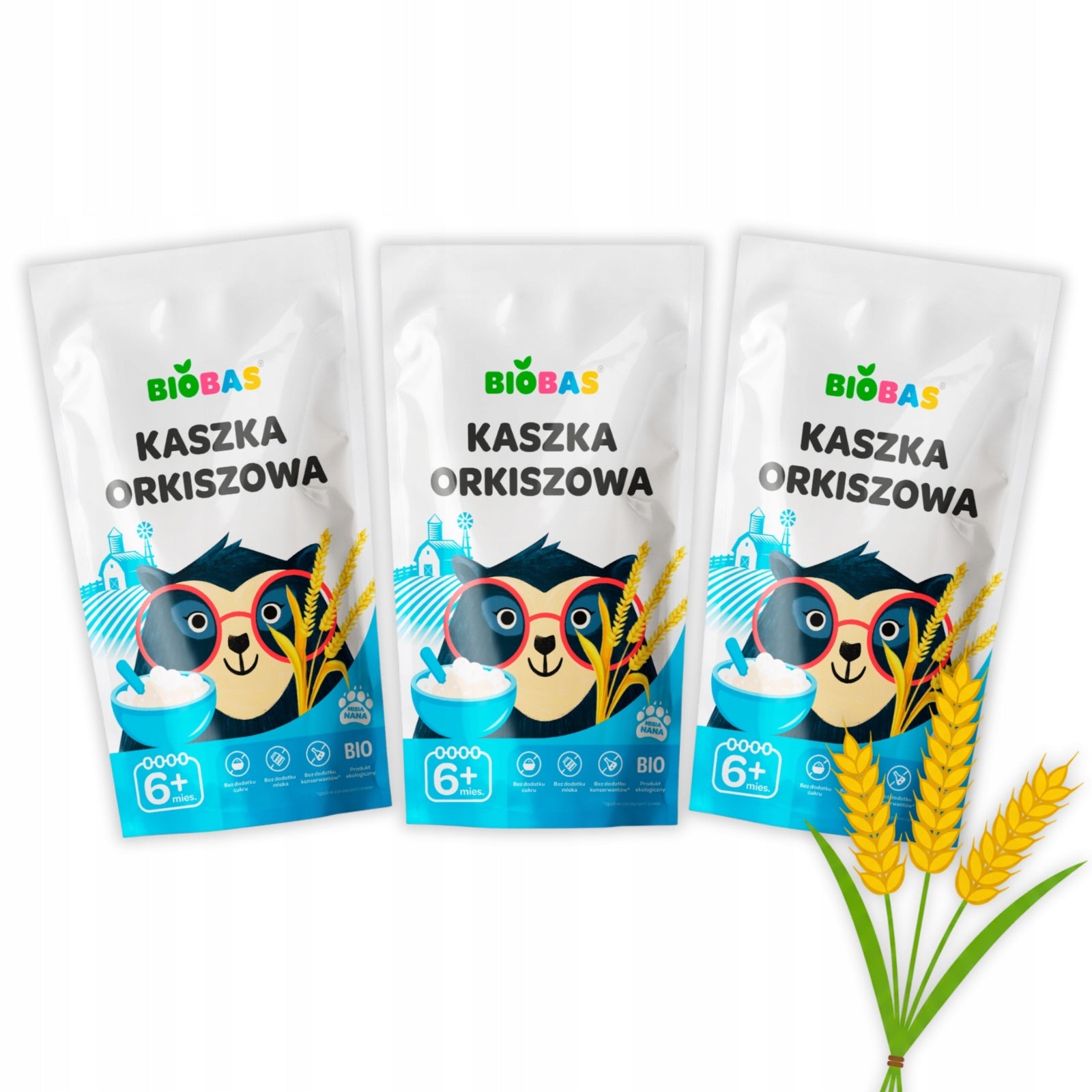 3x Organic Spelt Porridge BIO Dairy Free For Children 200g / BioBas